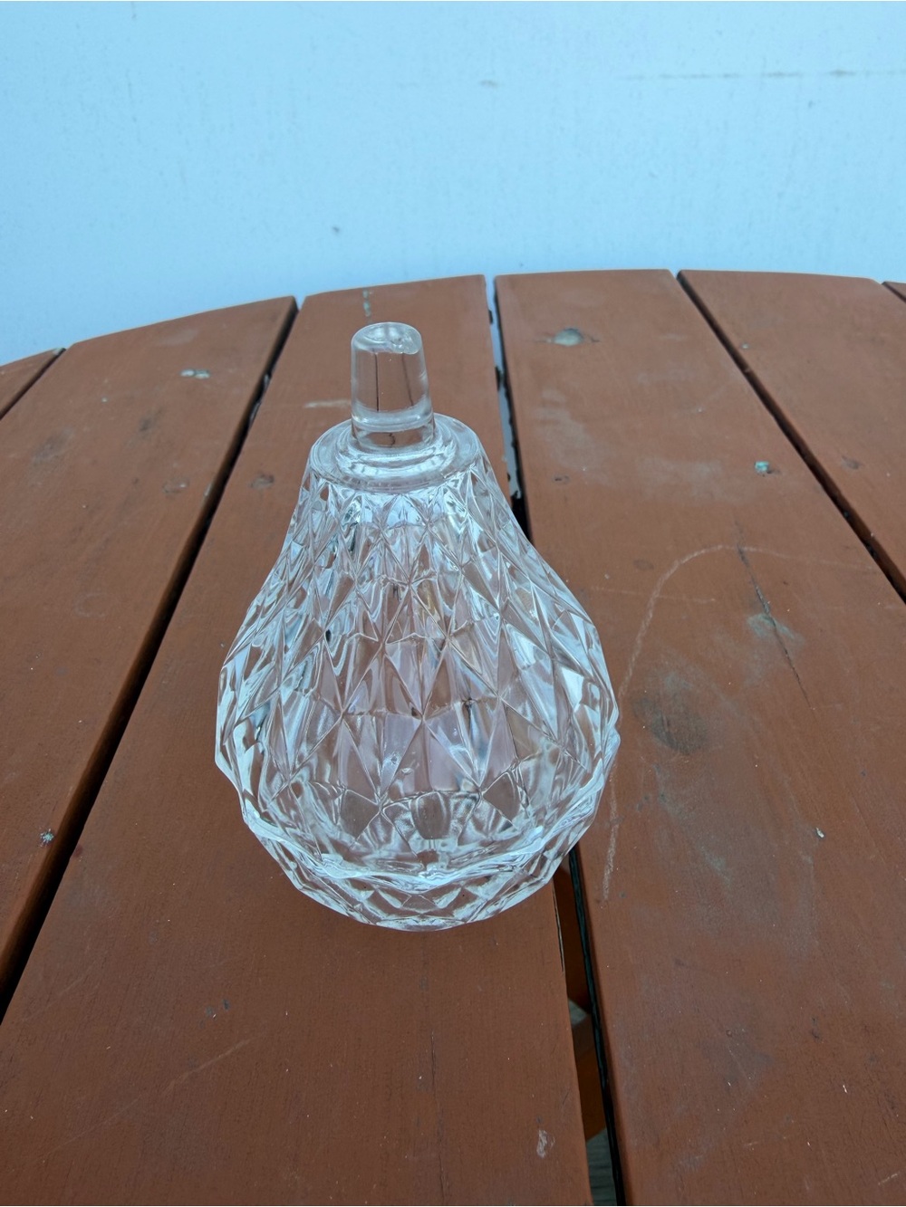 Glass Pear-shaped Trinket Dish with Lid